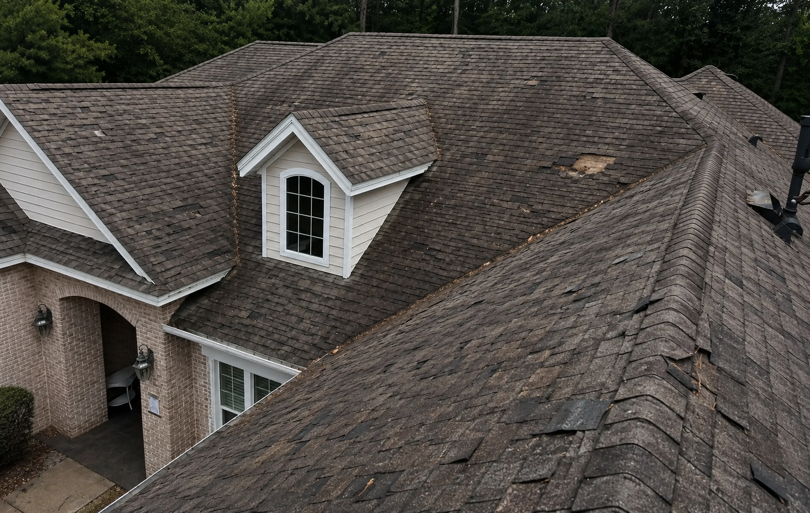 Before - Damaged roof