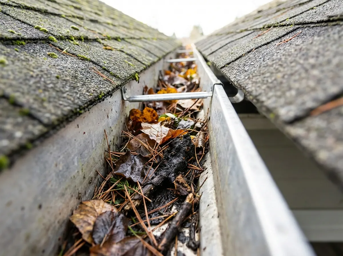 Before - Damaged old gutters